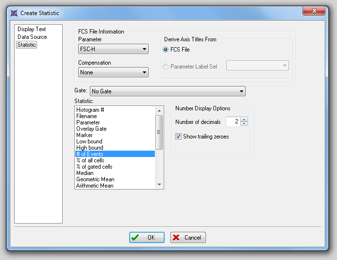 图18.10  Create Statistic Dialog - Statistic Page (创建统计对话框 - 统计页)